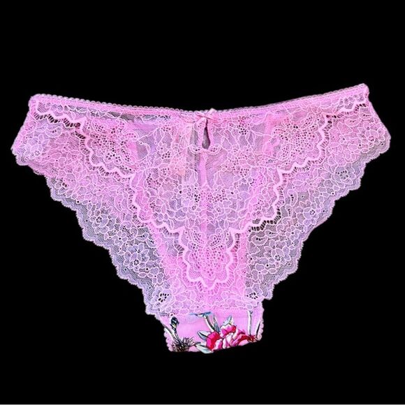 Victorias Secret Dream Angels Floral appliqué Mesh / Sheer Lace Cheekini Pink S - Picture 3 of 3